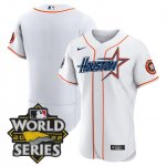 Custom Houston Astros World Series Stitched White Special Flex Base Jersey