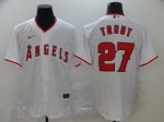 Men's Los Angeles Angels #27 Mike Trout White 2020 Stitched Baseball Jersey