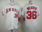 youth mlb los angeles angels #36 weaver white jerseys
