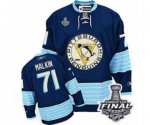 Youth Reebok Pittsburgh Penguins #71 Evgeni Malkin Authentic Navy Blue Third Vintage 2017 Stanley Cup Final NHL Jersey