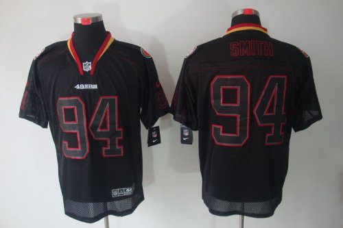 nike nfl san francisco 49ers #94 smith elite black jerseys [ligh