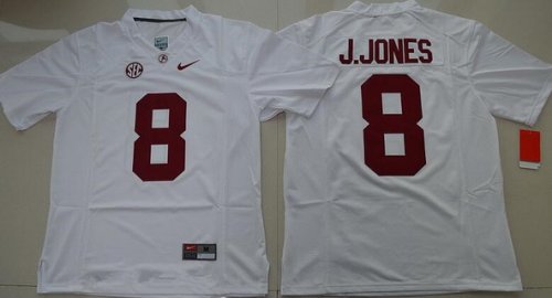 Men\'s Alabama Crimson Tide #8 Julio Jones White Limited Stitched College Football Nike NCAA Jersey