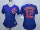women mlb chicago cubs #12 kyle schwarber blue majestic cool base jerseys