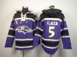 nike nfl baltimore ravens #5 flacco black-purple [pullover hoode