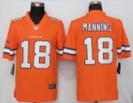Men Denver Broncos #18 Peyton Manning Orange New Color Rush Limited Nike NFL Jerseys