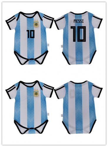 FIFA World Cup Russia 2018 Argentina Home White Soccer Jersey Short Sleeves Baby Jerseys
