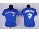 women mlb toronto blue jays #9 arencibia blue jerseys