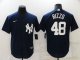 2021 Baseball New York Yankees #48 Stripes Rizzo Navy Jerseys