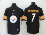 2020 New Football Pittsburgh Steelers #7 Ben Roethlisberger Black Logo Vapor Untouchable Limited Jersey