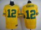 nike nfl green bay packers #12 rodgers yellow elite jerseys