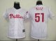 women Baseball Jerseys philadephia phillis #51 ruiz white[red st