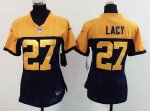 women nike nfl green bay packers #27 eddie lacy yellow and blue jerseys