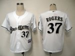 MLB Jerseys Milwaukee Brewers 37 Rogers White Cool Base