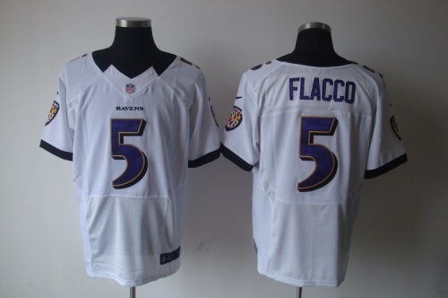nike nfl baltimore ravens #5 flacco elite white jersey