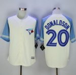 mlb majestic toronto blue jays #20 josh donaldson cream blue exclusive new cool base jerseys