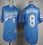 Royals #8 Mike Moustakas Light Blue 1985 Turn Back The Clock Sti