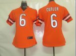 nike women nfl chicago bears #6 cutler orange jerseys