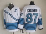 Men Pittsburgh Penguins #87 Sidney Crosby White Light Blue CCM Throwback Stitched NHL Jersey