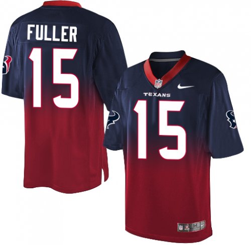 Men\'s Nike Houston Texans #15 Will Fuller Elite Navy and Red Fadeaway NFL Jersey