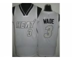 nba miami heat #3 wade white jerseys [silver number]