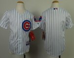 youth mlb chicago cubs blank white cool base jerseys [blue stripe]