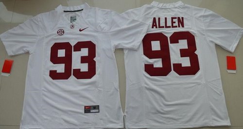 Men\'s Alabama Crimson Tide #93 Jonathan Allen White Limited Stitched College Football Nike NCAA Jersey