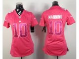 nike women nfl new york giants #10 manning pink jerseys