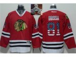 NHL Chicago Blackhawks #81 Marian Hossa Red USA Flag Fashion 201