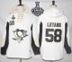 Men NHL Pittsburgh Penguins #58 Kris Letang White Pullover Hoodie 2017 Stanley Cup Final Patch Stitched NHL Jersey