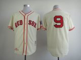 men's mlb boston red sox #9 ted williams cream mitchell and ness 1939 throwback stitched baseball jersey
