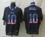 nike nfl buffalo bills #10 woods black [Elite USA flag fashion]