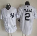 mlb jerseys New York Yankees #2 Jeter White Strip New Cool Base