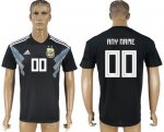 Custom Argentina 2018 World Cup Soccer Jersey Black Short Sleeves