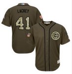 mlb majestic chicago cubs #41 john lackey green salute to service jerseys