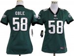 nike women nfl philadelphia eagles #58 trent cole green jerseys