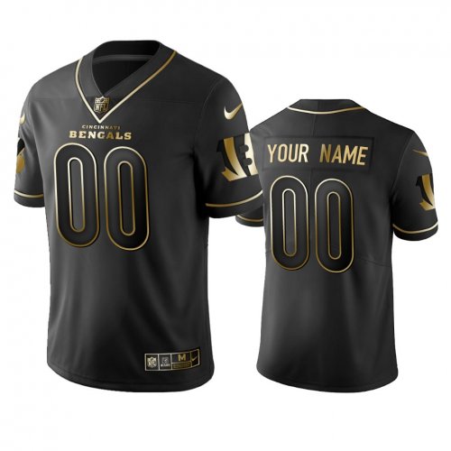 2019 Cincinnati Bengals Custom Black Golden Edition Vapor Untouchable Limited Jersey - Men\'s