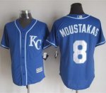 mlb jerseys kansas city Royals #8 Mike Moustakas Blue Alternate