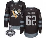 Men's Adidas Pittsburgh Penguins #62 Carl Hagelin Authentic Black 1917-2017 100th Anniversary 2017 Stanley Cup Final NHL Jers
