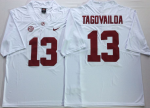 Men's Alabama Crimson Tide White #13 Tua Tagovailoa College Limited Jersey