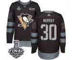 Men's Adidas Pittsburgh Penguins #30 Matt Murray Authentic Black 1917-2017 100th Anniversary 2017 Stanley Cup Final NHL Jersey