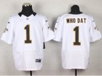 nike nfl new orleans saints #1 whodat elite white jerseys