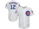 mlb chicago cubs #12 kyle schwarber majestic white flexbase authentic collection jersey with 100 years at wrigley field commemorative patch