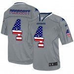 Men's Nike Dallas Cowboys #4 Dak Prescott Grey USA Flag Fashion Elite NFL Jerseys