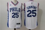 nba philadelphia 76ers #25 ben simmons white jerseys
