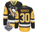 Youth Reebok Pittsburgh Penguins #30 Matt Murray Authentic Black-Gold Third 2017 Stanley Cup Final NHL Jersey