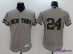 Men MLB New York Yankees #24 Gary Sanchez Majestic Gray 2017 Memorial Day Authentic Collection Flex Base Jerseys