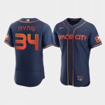 Men's Houston Astros #34 Nolan Ryan Navy Authentic 2022 City Connect Jersey