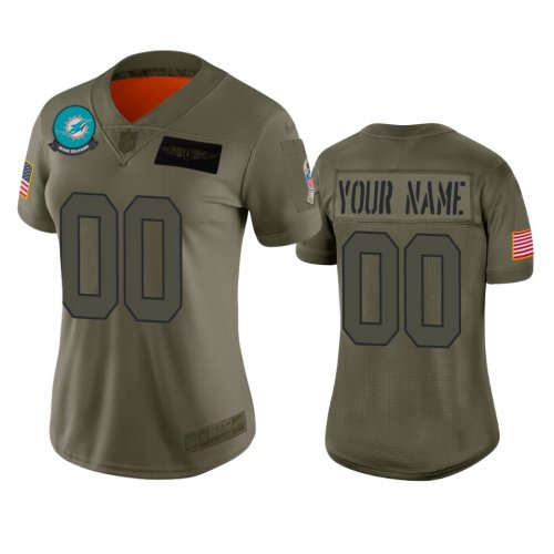 Women\'s Miami Dolphins Custom Camo 2019 Salute to Service Limited Jersey