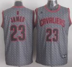 nba cleveland cavaliers #23 lebron james grey static fashion stitched jerseys