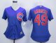 women mlb chicago cubs #49 jake arrieta blue majestic cool base jerseys